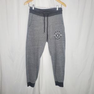 ♡♡ Raiders NFL Apparel Drawstring Sweatpants Joggers Size Small Gray Black